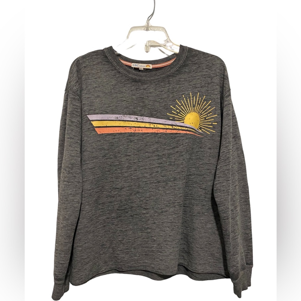 C&c California Women's T-shirt Top
Size M Gray Long Sleeve Graphic